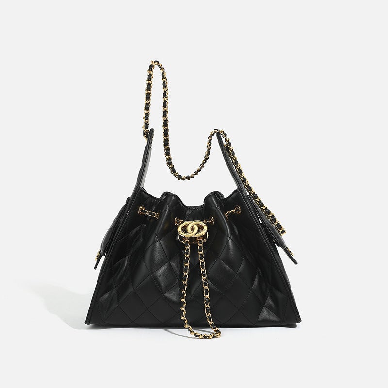 Bags For Women Bucket Bag Women'S Small Fragrant Crossbody Bag Quilted Large Capacity Drawstring Chain Armpit Bag - Image 2